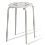 White Metal Stacking Stool